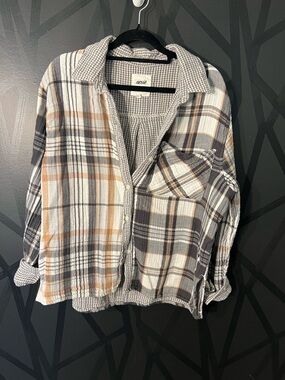 Aerie Gray light/midweight flannel. 100% cotton